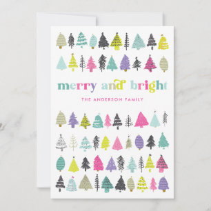 Arbres Colorés Lumineux Vacances Non Carte photo