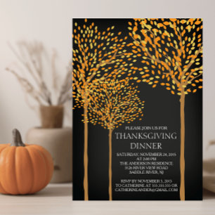 Arbres d'automne modernes Thanksgiving Invitation
