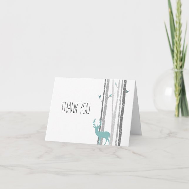 Arbres de bouleau blanc avec le Merci de cerfs (Devant)