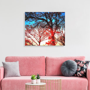 Arbres de chêne moderne toile photo Imprimer