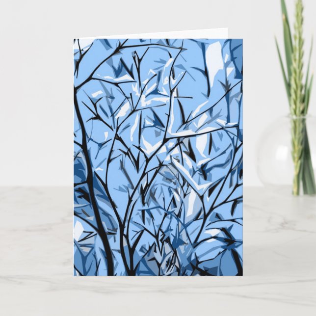 Arbres de neige de carte de voeux de Noël de (Devant)