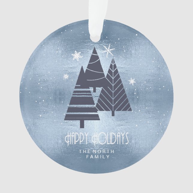 Arbres de Noël et flocons de neige Blue ID863 (devant)