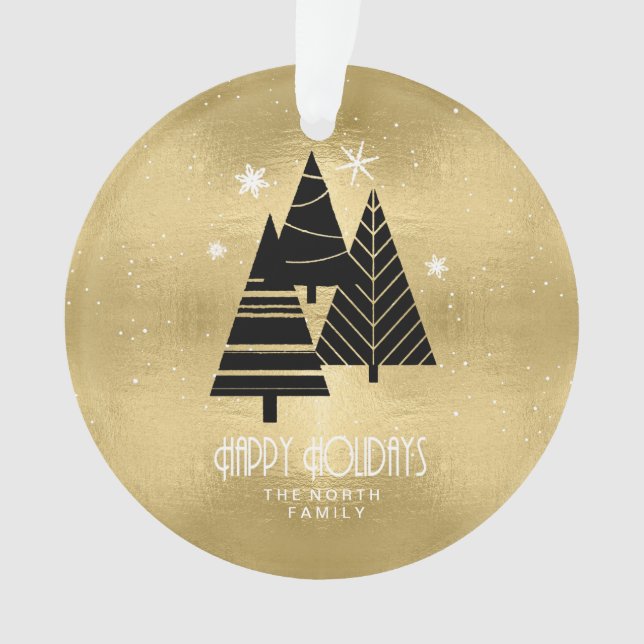 Arbres de Noël et flocons de neige Gold ID863 (devant)