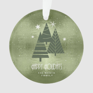 Arbres de Noël et flocons de neige Green ID863