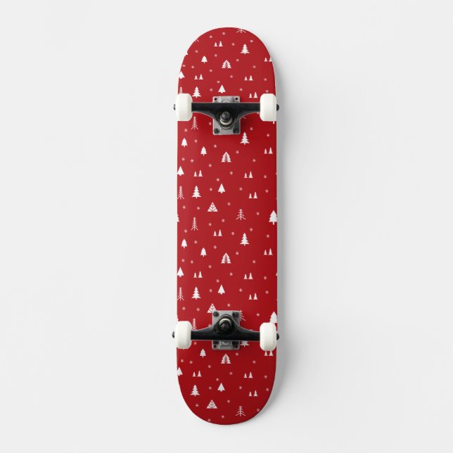 Arbres de Noël et Snowflakes Skateboard (Recto)