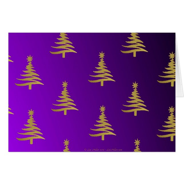 Arbres de Noël Gold sur violet (Devant horizontal)