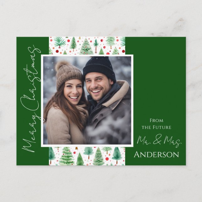 Arbres de Noël mariages Enregistrer la date Carte  (Devant)