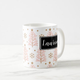 Arbres de Noël roses Personnalisés Mug