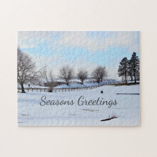 Arbres de Noël Scène d'hiver Jigsaw Puzzle