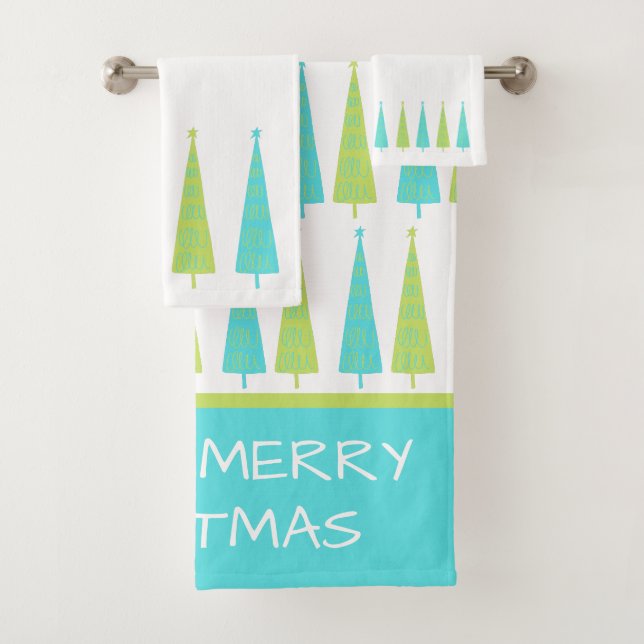 Arbres de Noël turquoise et vert citron Personnali (En situation)