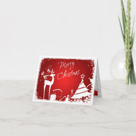 Arbres de rouge et blancs de Joyeux Noël et carte