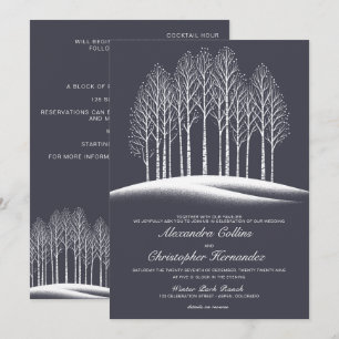 Arbres d'hiver avec détails Faire-part de mariage