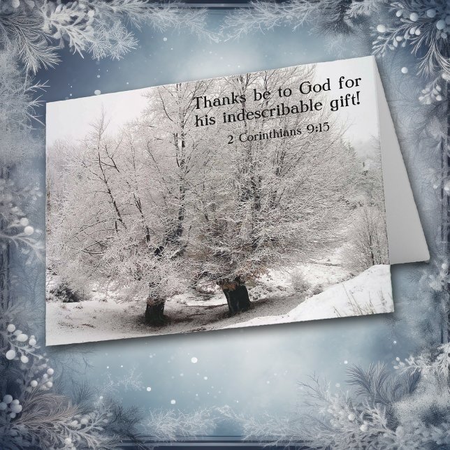 Arbres d'hiver congelés Carte de Noël chrétienne (Créateur téléchargé)