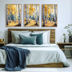 Arbres en peuplier Ensemble de 3 Princes, Triptyqu
