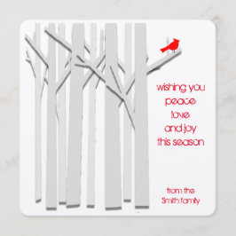 Arbres et Cardinal Eco-Friendly carte Kraft plat