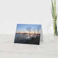 Arbres et Coucher de Soleil - Carte de Vœux Vierge