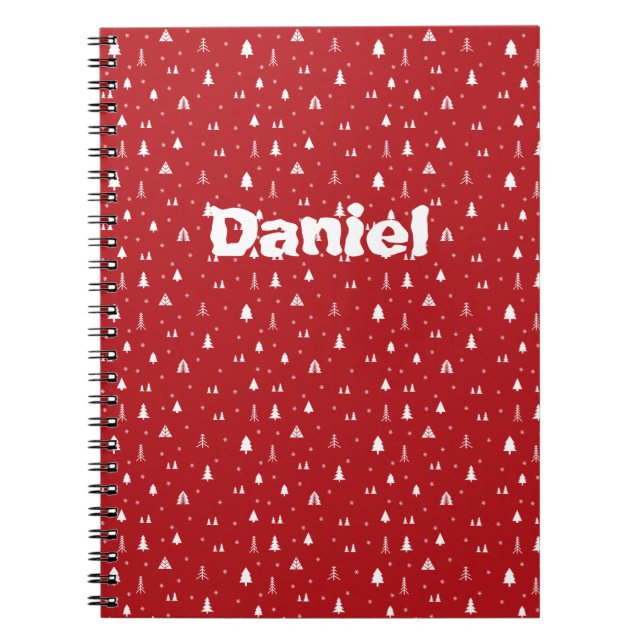 Arbres et flocons de neige Carnet personnalisé (Devant)