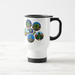 Arbres et tasse de voyage d'insectes