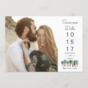 Arbres Forêt Bois   Sauvegarder La Date   Carte
