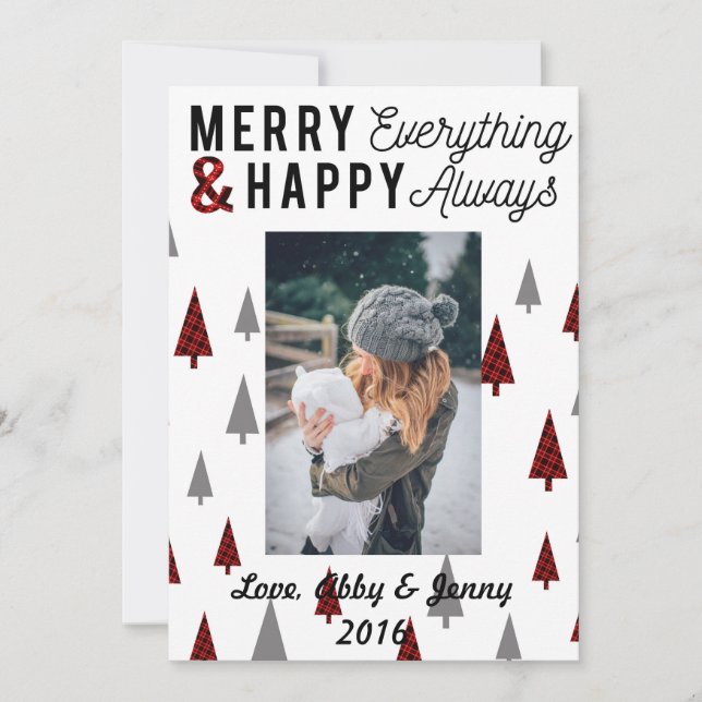 Arbres modernes rouges de triangle de la carte de (Devant)