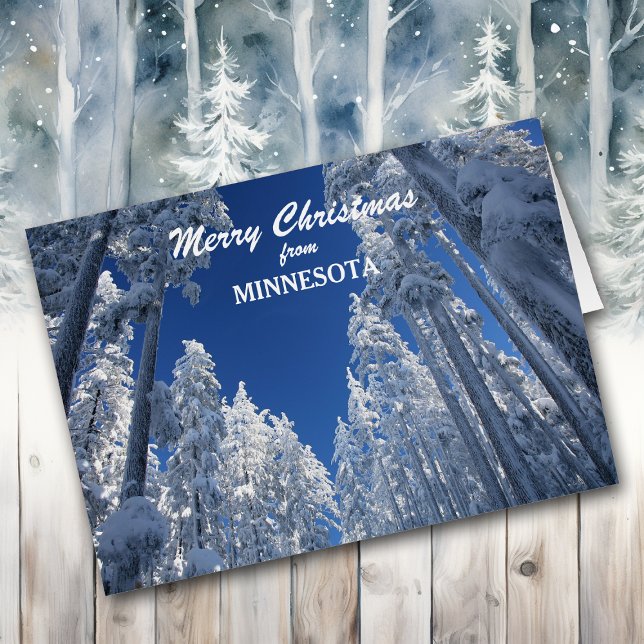 Arbres neigeux du Minnesota Carte de Noël (Créateur téléchargé)
