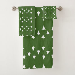 Arbres neigeux sur coton vert Poly