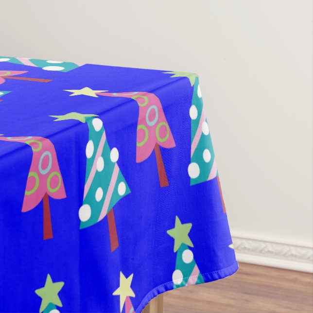Arbres roses et bleus Bleu Joyeux Noël nappes (In Situ)