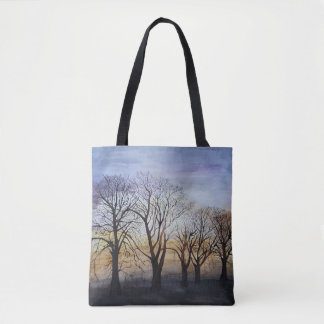 Arbres silhoués sur un sac