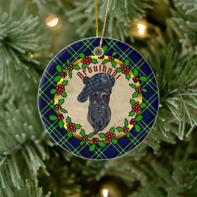 Arbuthnot Scottie Dog Christmas Keramik Ornament (Baum)