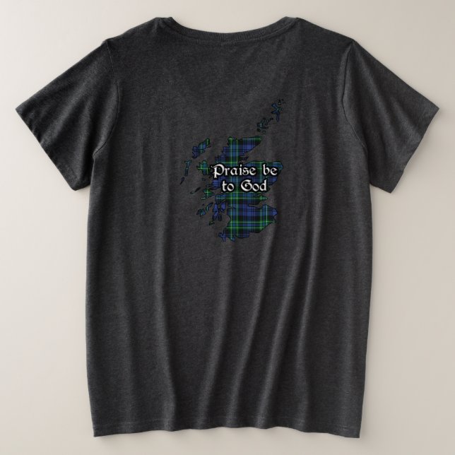 Arbuthnott Clan Abzeichen und Tartan Women's Große Größe T-Shirt (Design Rückseite)