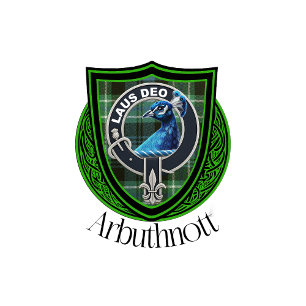 Arbuthnott schottischer Clan-Tartan und -Wappen Flachmann