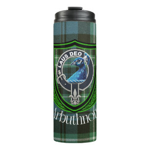 Arbuthnott schottischer Clan-Tartan und -Wappen Thermosbecher