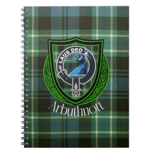 Arbuthnott Scottish Clan Tartan und Wappen Notizblock