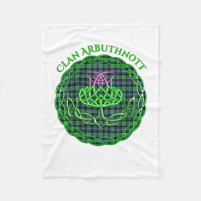 Arbuthnott Scottish Tartan Celtic Thistle Fleecedecke (Vorderseite)