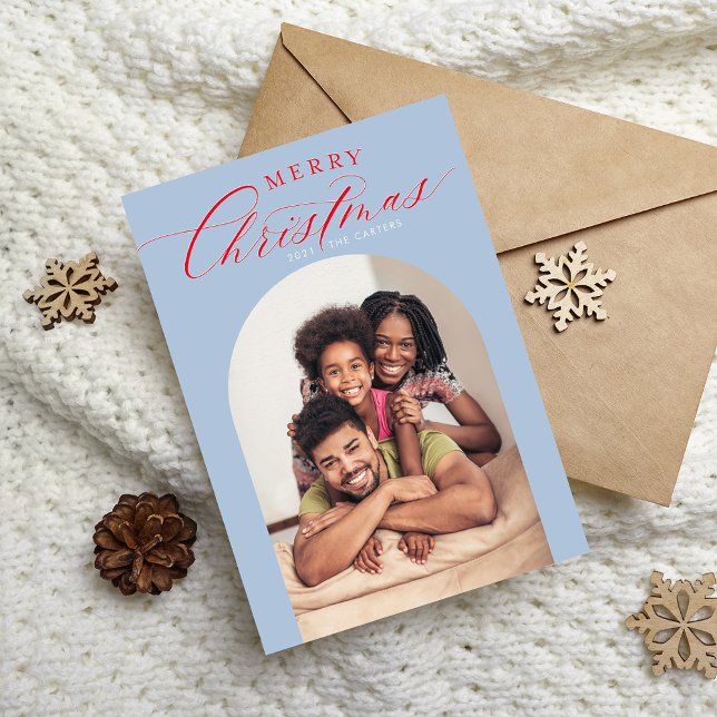 Arc CARTE PHOTO de Noël 2024 bleu (Créateur téléchargé)