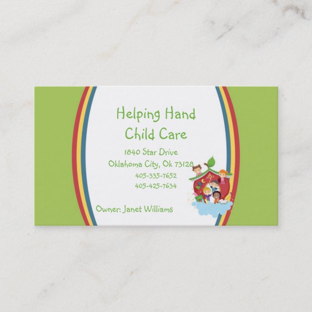 Arc Child Care Business Card Visitenkarte (Vorderseite)