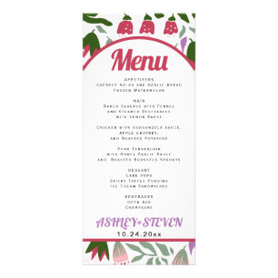 Arc de Boho avec fleurs folkloriques Carte menu ma