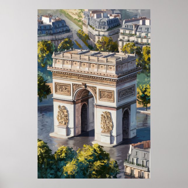 Arc de Triomphe Ansicht von oben Poster (Vorne)
