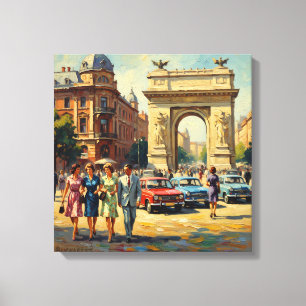 Arc de Triomphe de Bucarest Roumanie Toile Vintage