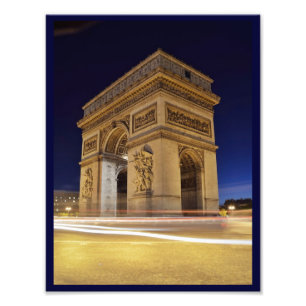 Arc de Triomphe de l'Étoile - Nachtaufnahme in Par Fotodruck