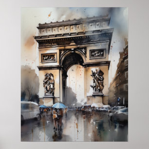 Arc De Triomphe Paris Frankreich Art Print Poster