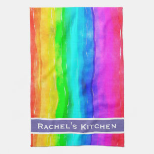Arc en arc-en-ciel Aquarelle Rainbows Serviettes d