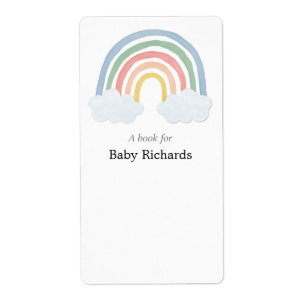 Arc en arc-en-ciel baby shower étiquettes autocoll