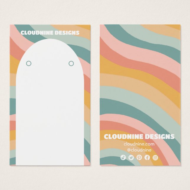 Arc en arc-en-ciel Earrage collier bijoux carte d' (Devant & derrière)