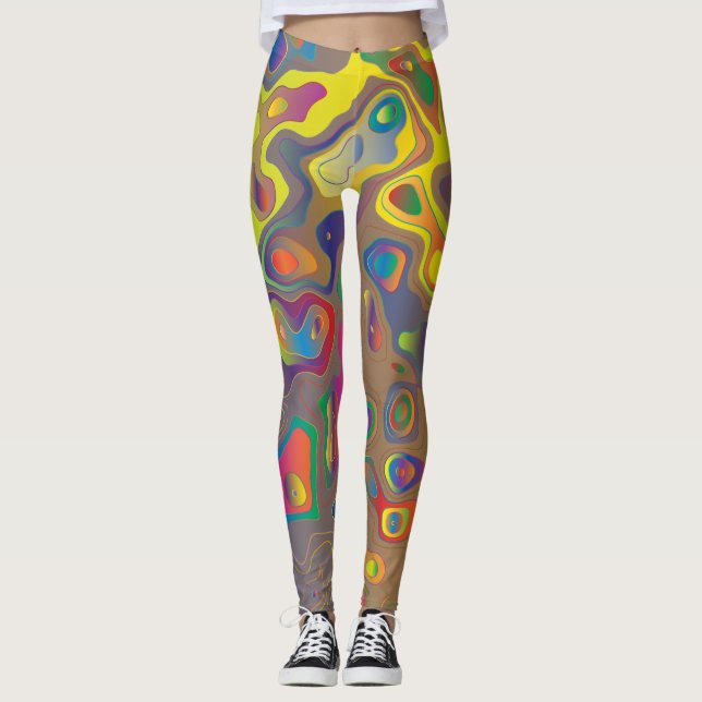 Arc en arc-en-ciel l'eau goutte leggings (Devant)