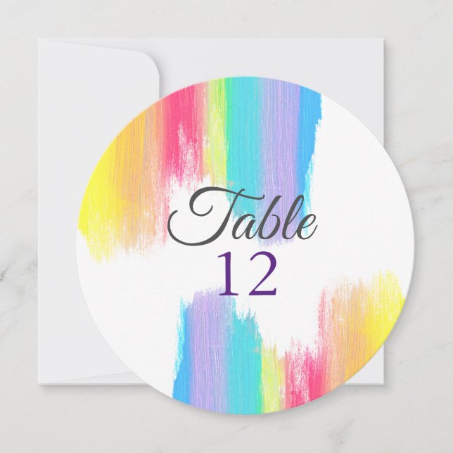 Arc en arc-en-ciel Mariage Cercle Numéro de table (Devant)
