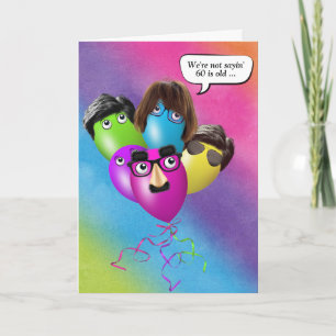 Arc-en-ciel 60e ballons d'anniversaire de la carte