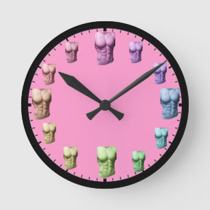 Arc-en-ciel Abs Mur horloge rose