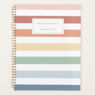 Arc-en-ciel Aquarelle rayures Homeschool Planner