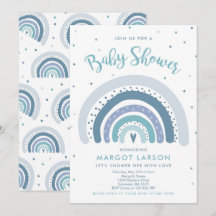 Arc-en-ciel Baby shower Invitation Muted Pastel Ar
